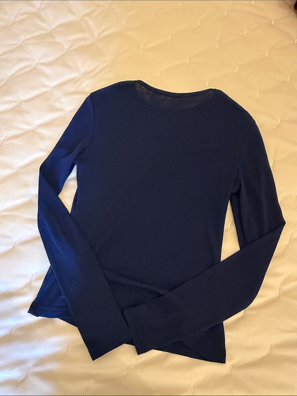 Amazon Women's Long Sleeve Crewneck Top - Navy Blue